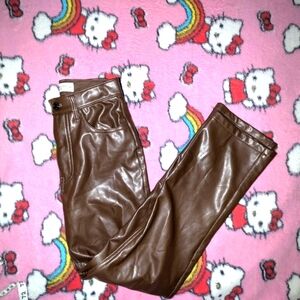 Abercrombie and Fitch Vegan Leather 90s Straight Pants